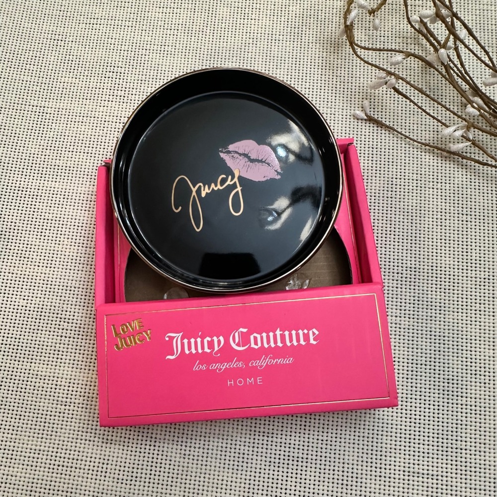 Juicy Couture Ceramic Trinket jewelry Multipurpose Round Dish Tray NEW